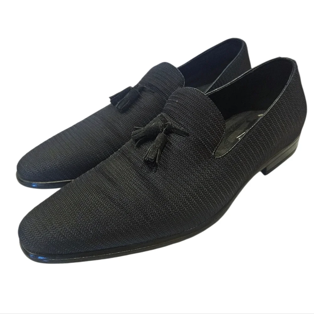 Stacy Adams Men's Tazewell Plain Toe Tassel Black Slip-on Shoes Size 13
